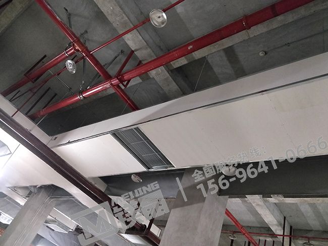 重庆桥达茂宸广场镁晶耐火风管应用方向：地下车库